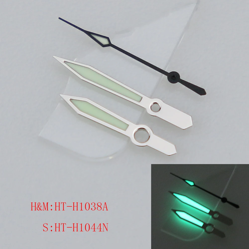 Green Luminous Silver Black Watch Hands for NH Movement Series SKX007