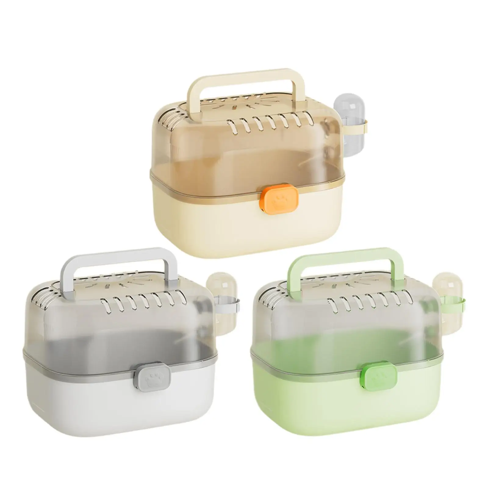 Hamster Carrier Cage Transparent Portable Breathable Compact Case for Indoor Rabbits Guinea Pigs Enclosure