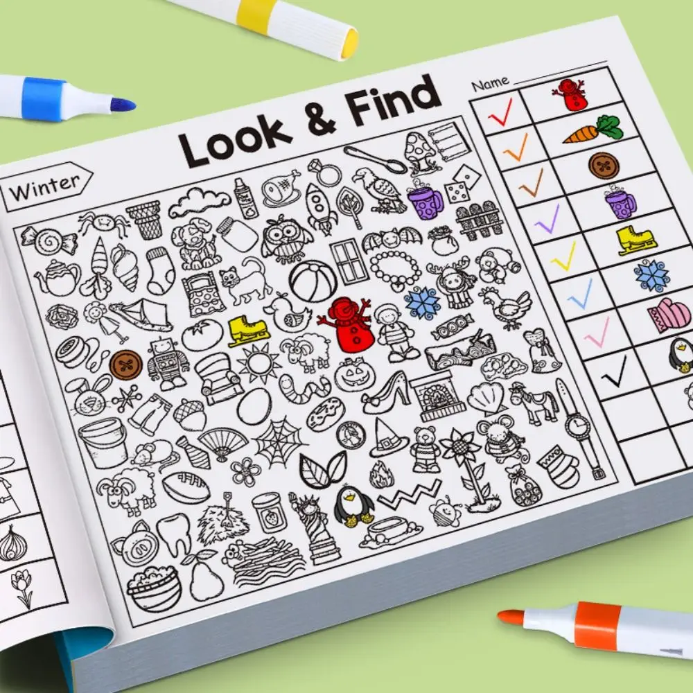 Children's Look and Find Visual Perception Coloring Book - 32 Pages of Fun and Focus