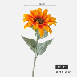 4 - Piece Realistic Sunflower Silk Flower Set for Home and Wedding Decor (Dark orange)