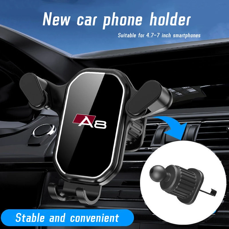

Car Phone Holder Car Air Vent Clip Mount Mobile Cell Stand Smartphone GPS Support For Audi A8 S3 8V 2014-2020 Car Accessories