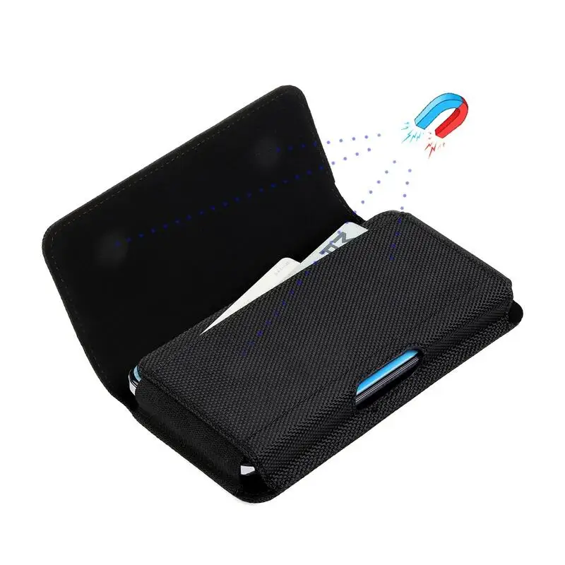 Versatile Nylon Phone Pouch with Belt Clip - Multifunctional Waist Bag Holster