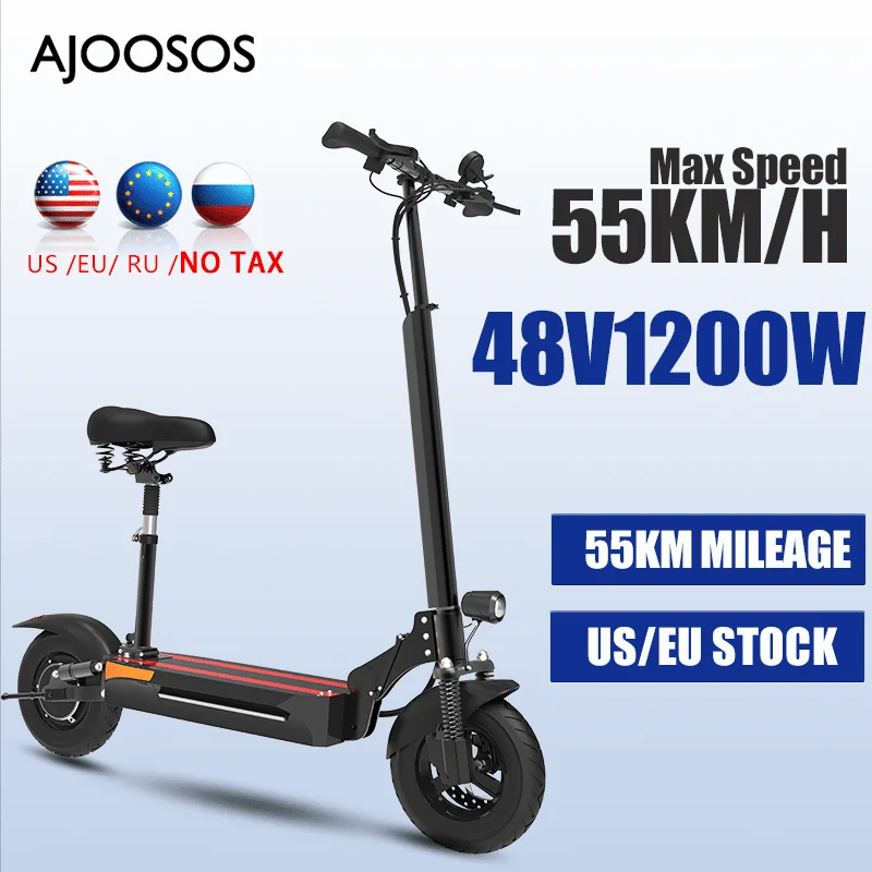 Electric Scooter Adults 1200W Motor Adjustable Handlebar 55KM & 55KM/H