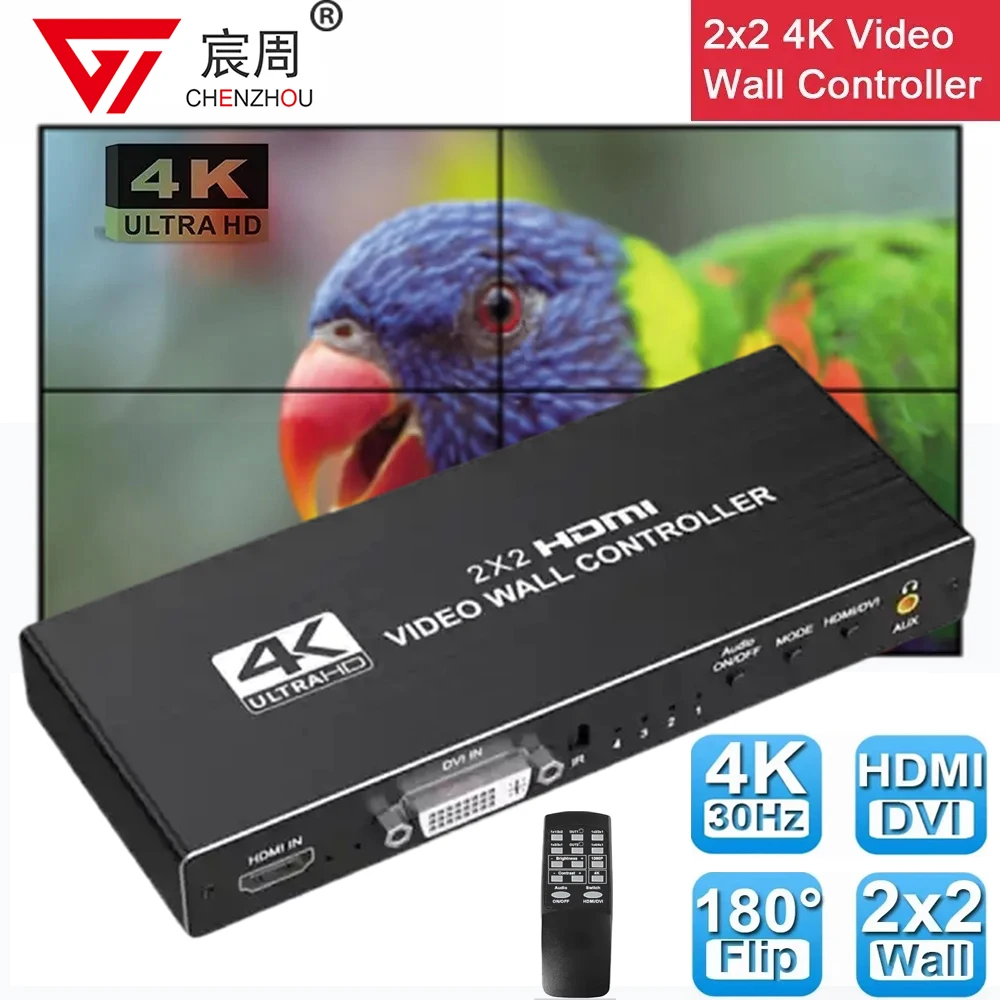 Hdmi Video Wall Controller 2X2 1080P Hdmi Dvi Video Wall Processor 1 X2 1 X4 1 X3 2 X1 3X1 4 X1 Multi Video Screen Processor Splicer