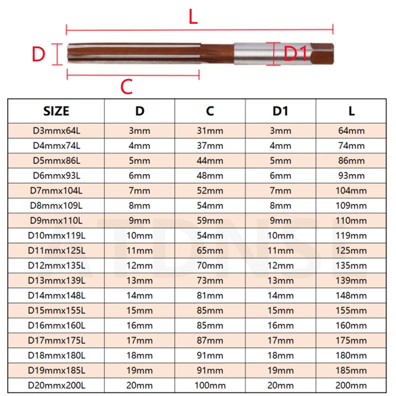Hand Reamer HSS Reamer Reamer 2-20mm HSS CNC Chuck Milling Cutter Straight Handle Hand Reamer 3/4/5/6/7/8/9/10/11/12/13/14/15/16/17/18/19/20mm 2.5mm