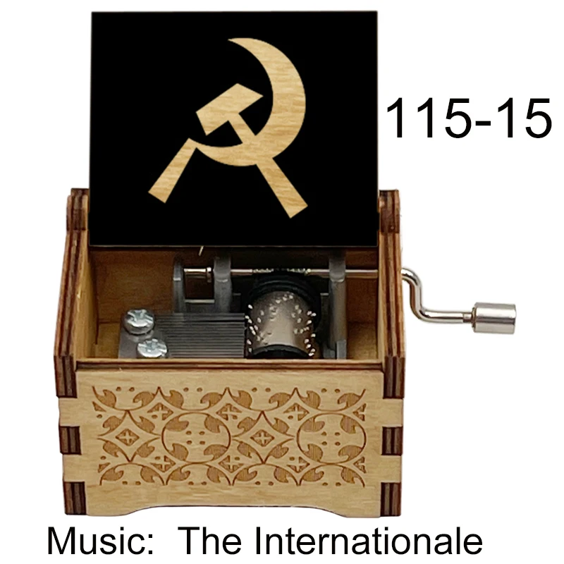 Color Print The Internationale Music Box Hand Musical Box Gift for Friends Father Mother Friends Grandfather New Year Gift