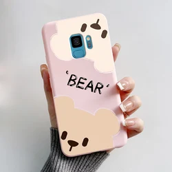 Adorable Animal Soft TPU Phone Case - Cute Cat, Cartoon Bear & Frog Design for S9 Plus (Pink-M01)