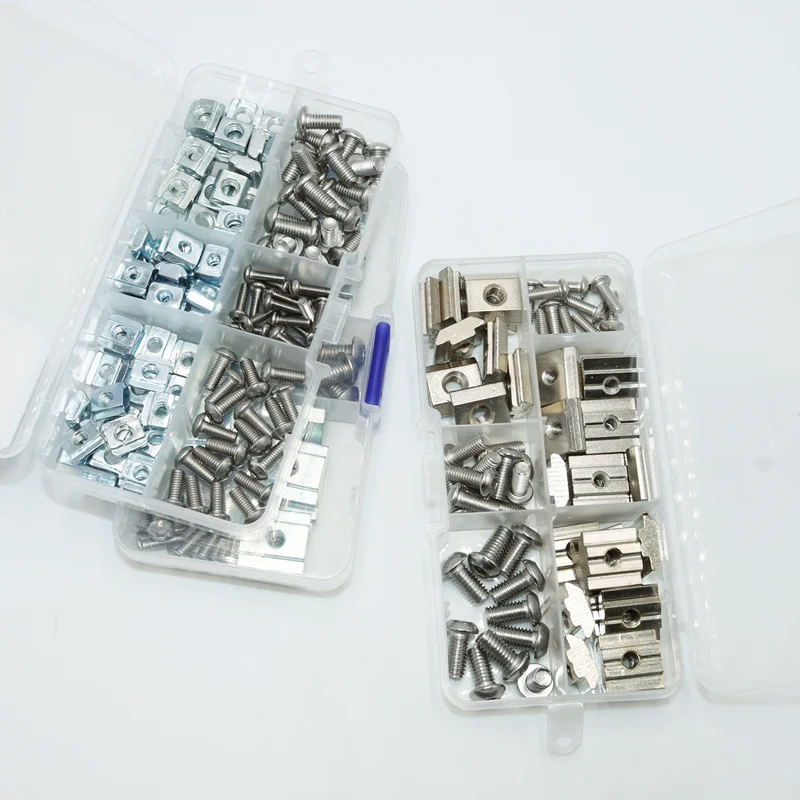 T Slide Nut and Hexagon Socket Head Button Screw M3 M4 M5 T-Slot Nuts of 3030 40 Series Aluminum Extrusion Profile 126p/set screw bolt nut set hex nuts assortment kit screw washer nut kit hexagon socket head cap screw