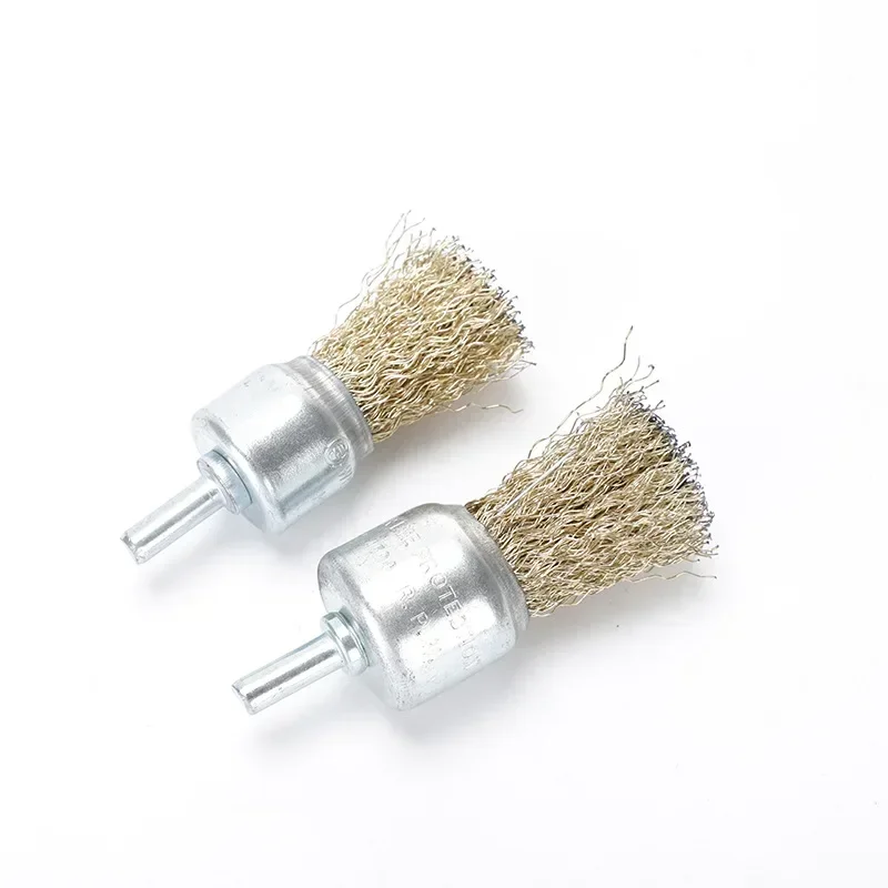 2pcs Brass Wire Wheel Brush 10/12/16/20/25/30mm Copper Polishing Cleaning Grinding Head Rotary Tool For Drill Metal Rust Removal 4