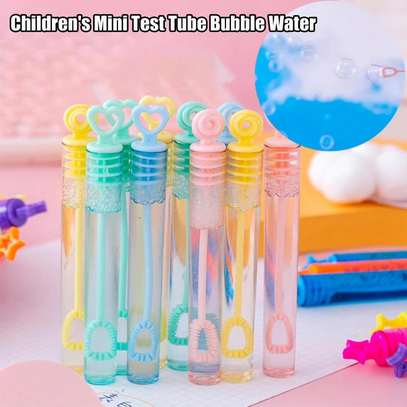 

10pcs Mini Colorful Bubble Tube Toys Cute Heart Bow Bubble Machine Kids Birthday Party Favors Outdoor Party Gift for Kids