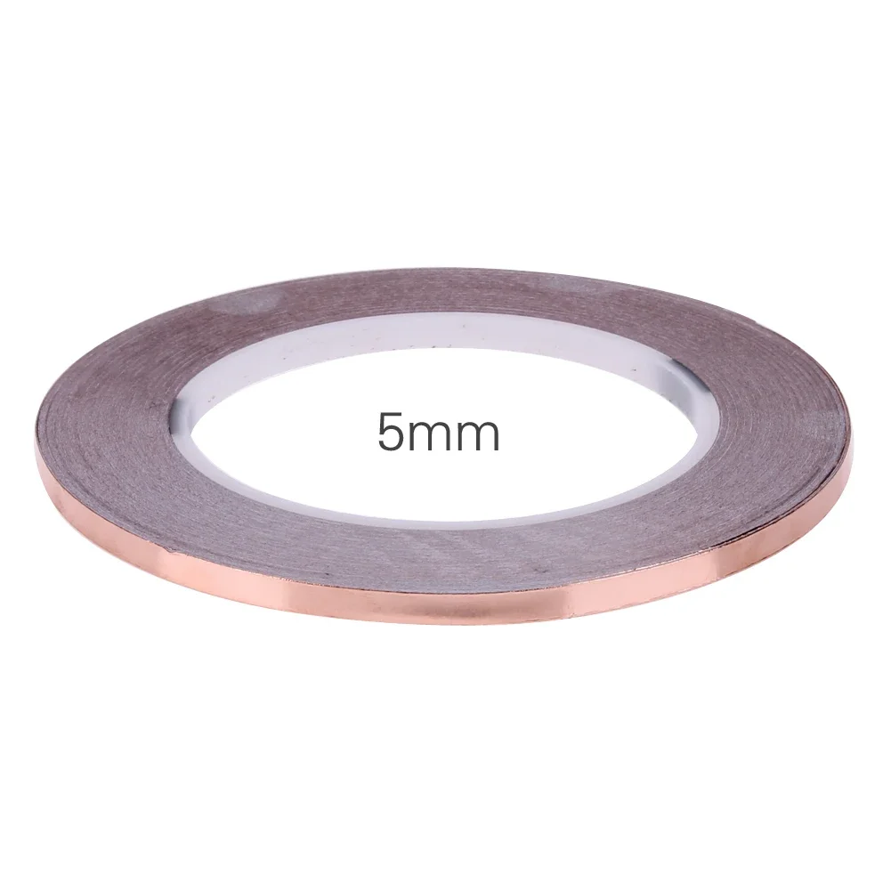 

30 Meters Single Side Conductive Copper Foil Tape Strip Adhesive EMI Shielding Heat Resist Copper Temperature Tapes 5/6/7/8mm