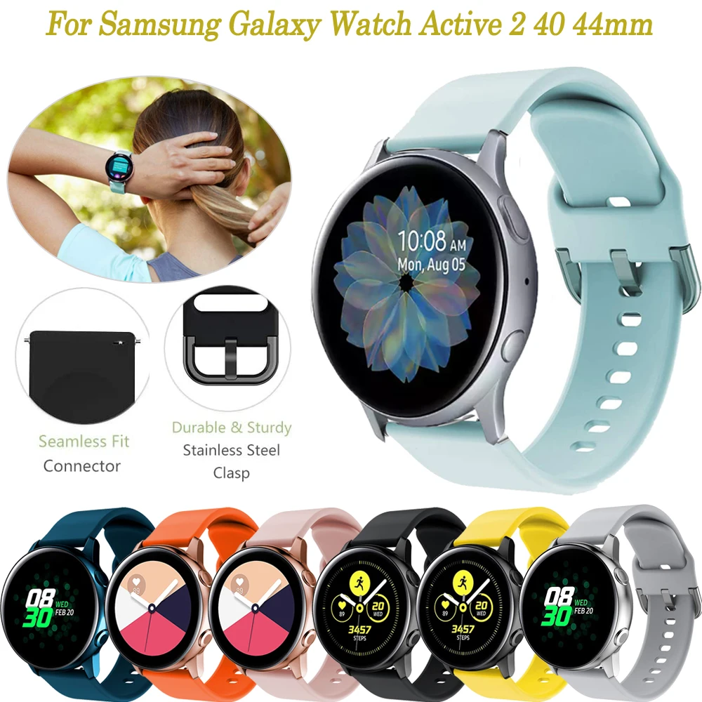 

Силиконовый ремешок для смарт-часов Samsung Galaxy watch Active 2 40 мм 44 мм, классический браслет для наручных часов 3 41 мм/Gear S2
