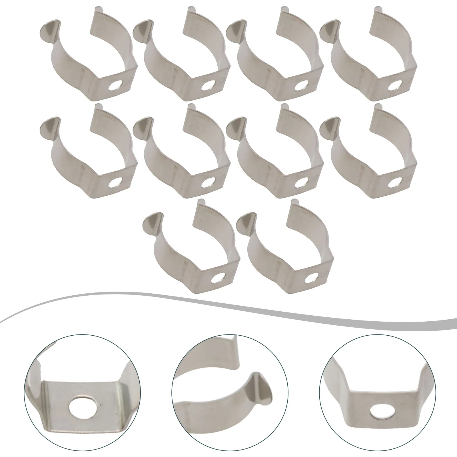 10pcs Spring Terry Clips Stainless Steel Narrow Base Tools 6mm-28mm Heavy Duty Tools Storage Hangers For Garages Sheds Hardwares