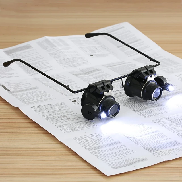 Hot 20X Glasses Type Double Eye Binocular Magnifier Watch Repair