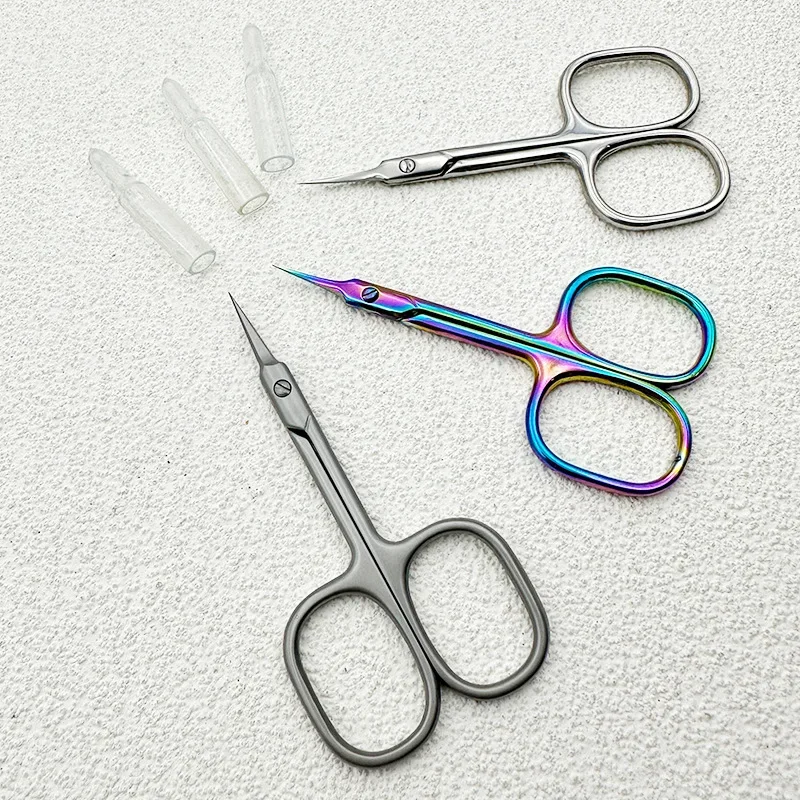 Manicure Set Russian Manicure Scissors Cuticle Regrowth Cut Curved Tip Nail Pedicure Grooming Professional Stainless Steel Dead Skin Remover