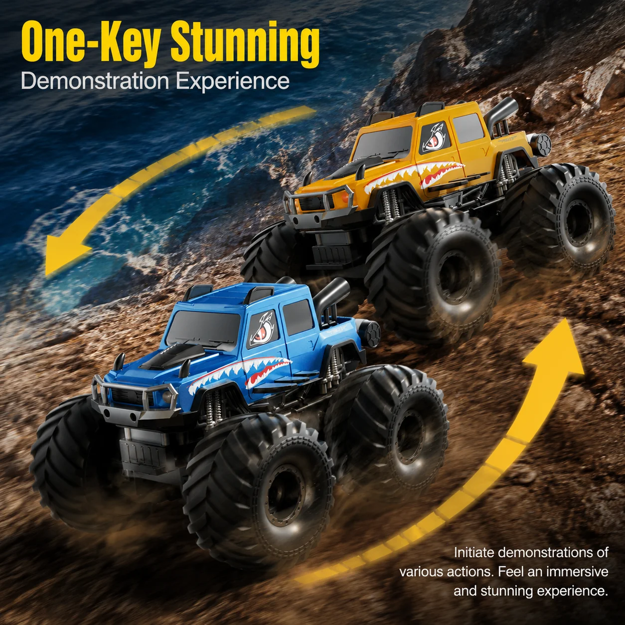 JJRC Q215 Camión Monstruo 4WD Anfibio RC - Tierra y Agua
