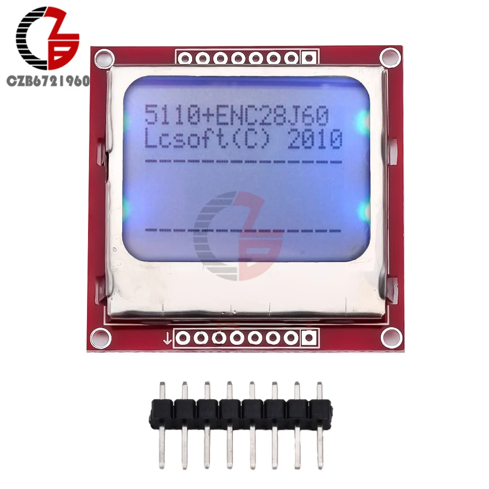 

84x48 LCD White Blue Backlight Display Module Adapter PCB for Arduino Nokia 5110