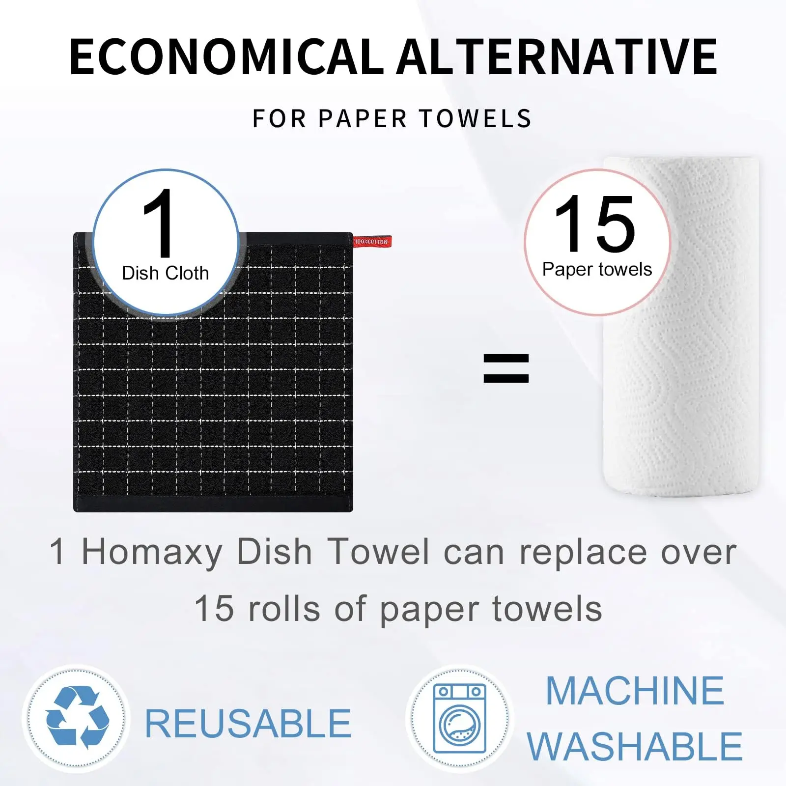 Cotton kitchen towel Dish cloth 8 Pack