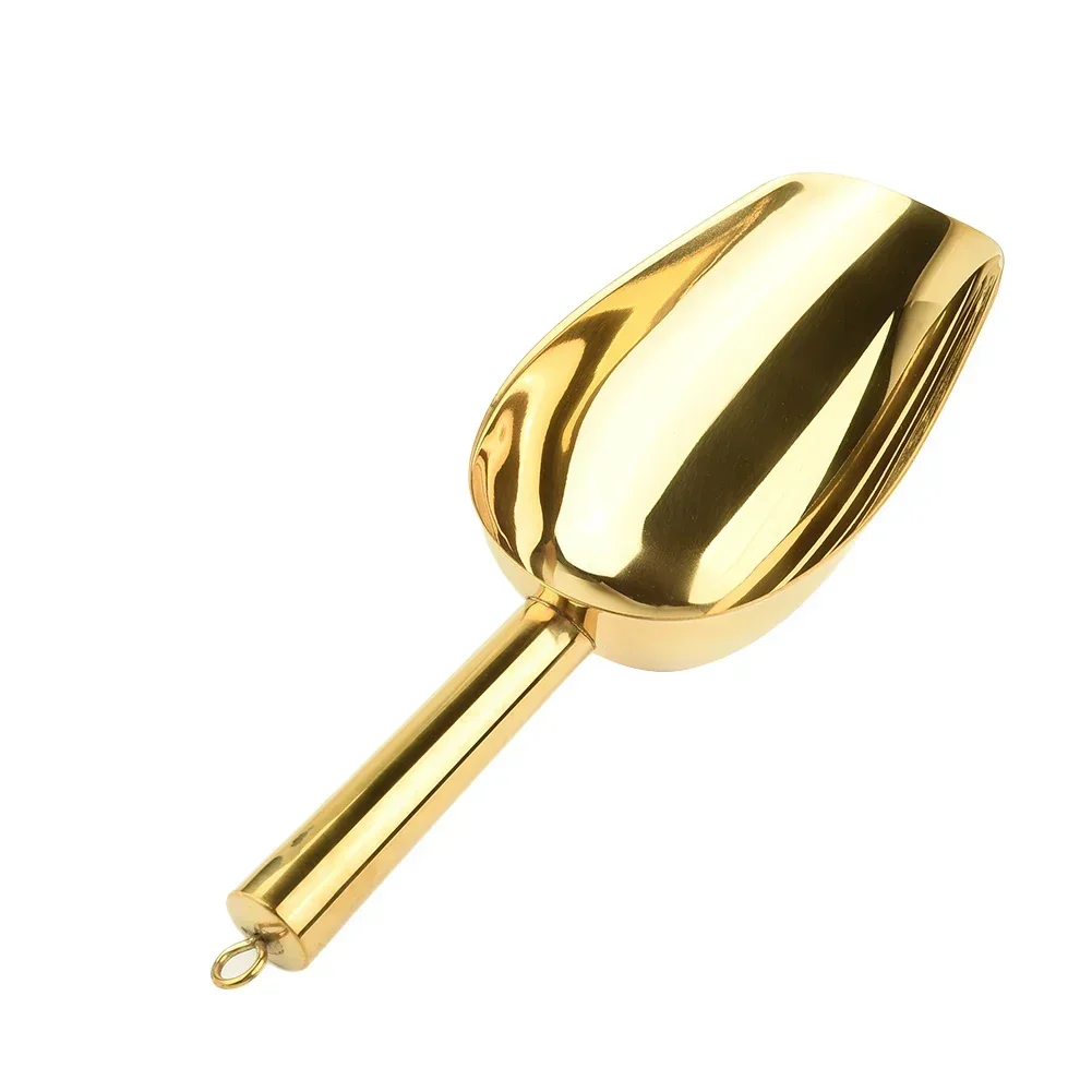 Shovel Candy Ice Cube Flour Gold/Silver Spoon Stainless Steel Bonbons Beans Shovel Food Scoops et Tools Kitchen Utensil