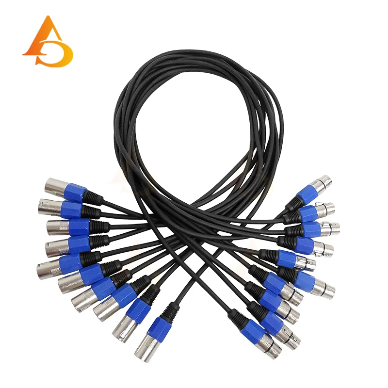 10-Pack 3-Pin DMX Signal Cable for LED Par Stage Lighting (1M/2M/3M)