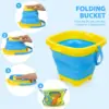 Foldable Silicone Bucket Beach Toys Summer Sand Playing Outdoor Toy Children Portable Folding Sandbox Bucket For Kids 2