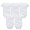2/3/4/5/6 Pcs/set Blank Baby Bodysuit White Newborn Rompers 100% Cotton Kids Jumpsuit Short Sleeve Baby Clothing Set For 0-24M