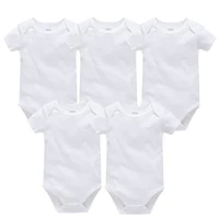 2/3/4/5/6 Pcs/set Blank Baby Bodysuit White Newborn Rompers 100% Cotton Kids Jumpsuit Short Sleeve Baby Clothing Set For 0-24M