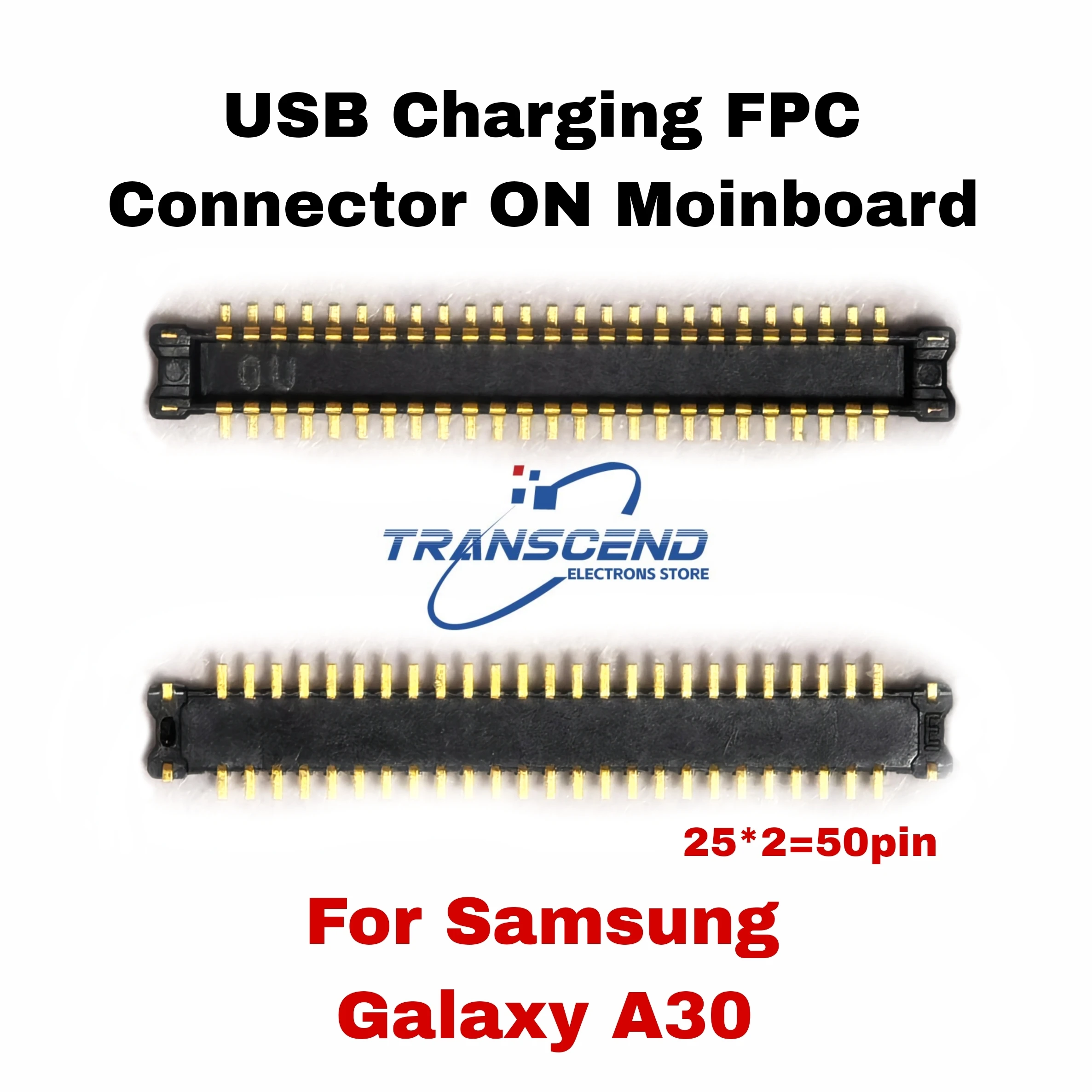 10/50pcs USB Charger Port Charging Dock Port FPC Connector 2*25= 50pin On Board For Samsung Galaxy A30