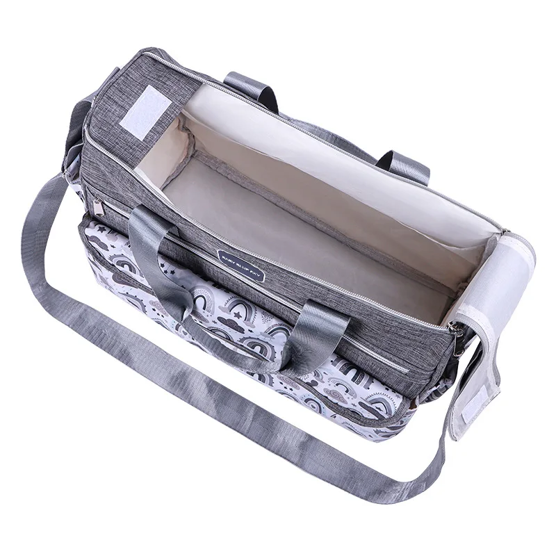 Satchel Diaper Bag for Pregnant Women When Going Out Printed Shoulder Mommy Bag Large-Capacity Cross-Body Mother and Baby Bag