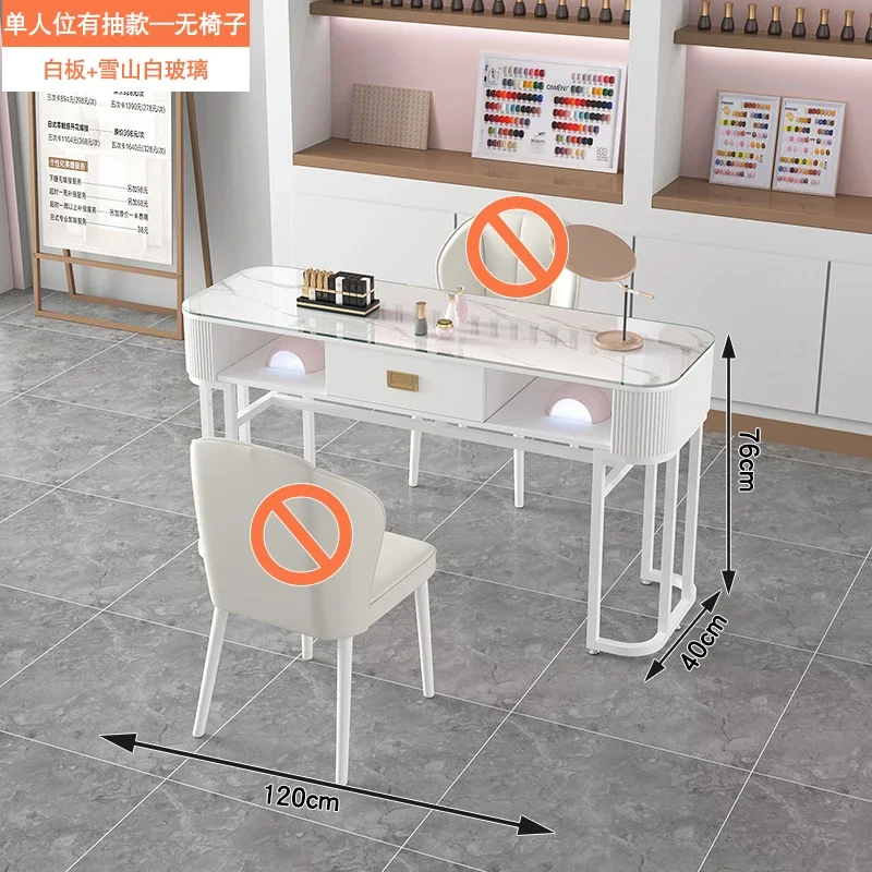 

Vacuum Cleaner Manicure Table Marble Tabletop Nail Table Professional Aesthetictable Mesa De Manicure Salon Furniture KMNT