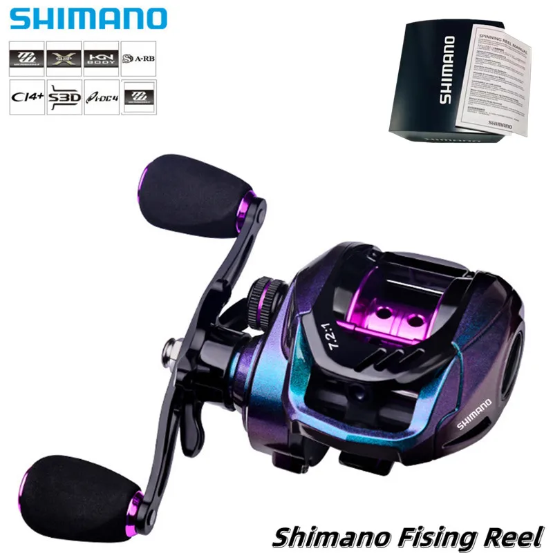 

Shimano camping fishing magnetic braking 4+1B bait wheel 7.2:1 gear ratio10kg maximum resistance 20 level braking system durable