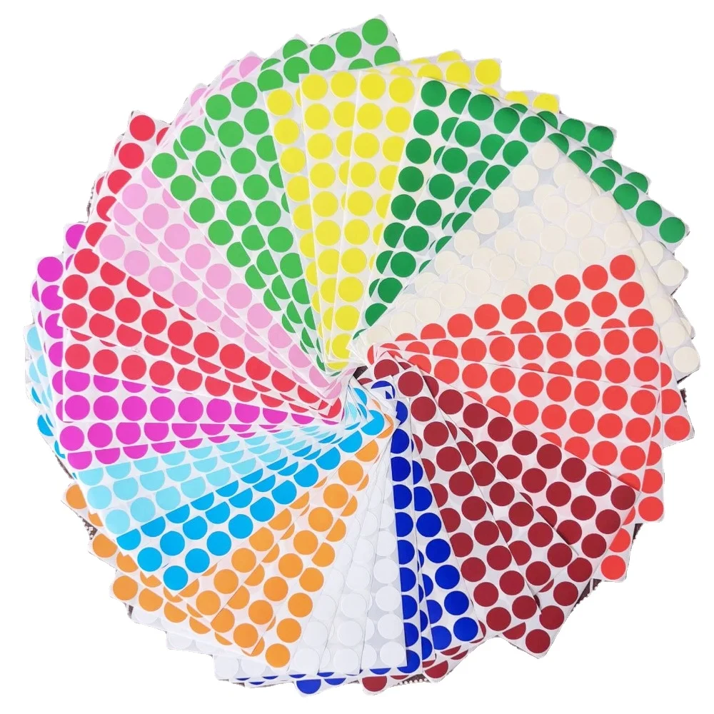 컬러 코딩 라벨 원형 도트 스티커, 사무실 교실용 컬러 라운드 라벨 스티커, 14 가지 색상, 3/4 인치, 2940 개