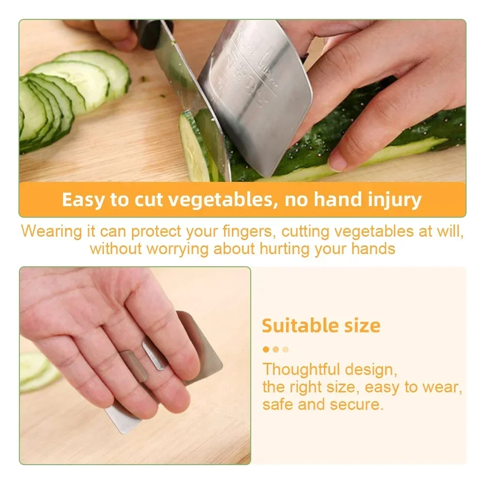 Finger Protector 1/3Pcs Stainless Steel Anti-cut Vegetable Cutting Hand Protecter