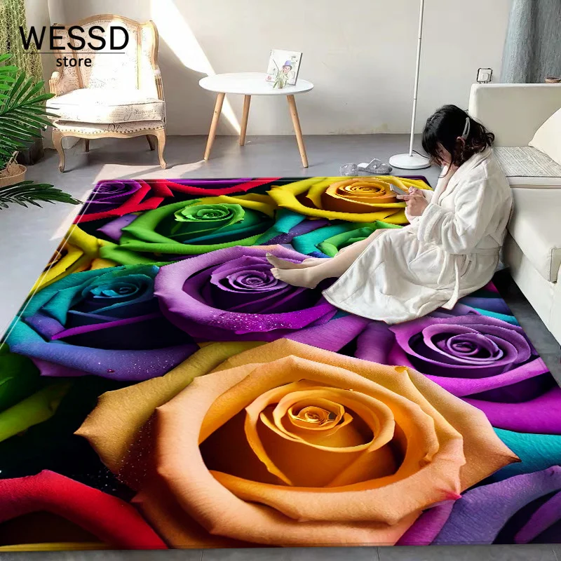 Taleta Tappeto lavabile per soggiorno, grande, rosa, antiscivolo, vintage, per camera da letto, morbido, a pelo corto, orientale, per cucina, sala da pranzo (rosa, 160 x 230 cm