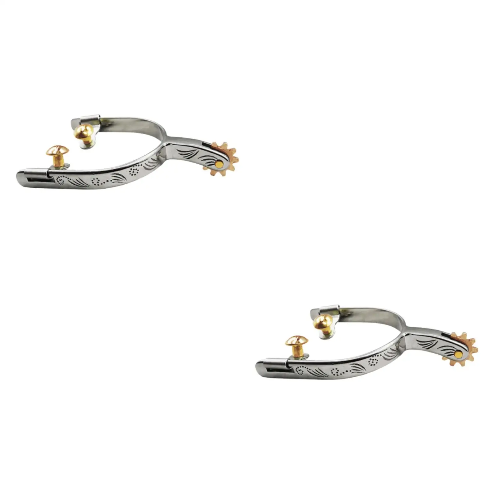 2x Western Horse Spur Boots Spur with Rotating Gear for Boots 2