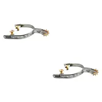 2x Western Horse Spur Boots Spur with Rotating Gear for Boots 2