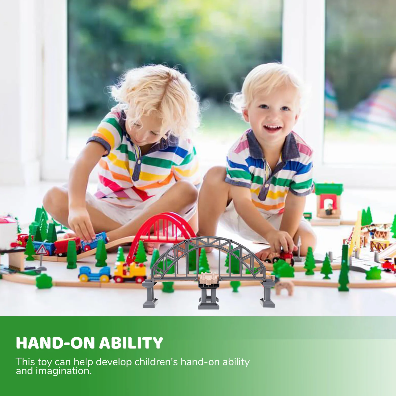 Puzzle Train Scene Toy Toddler Toys Track Accessory Abs Wooden Children Railway Expansion
