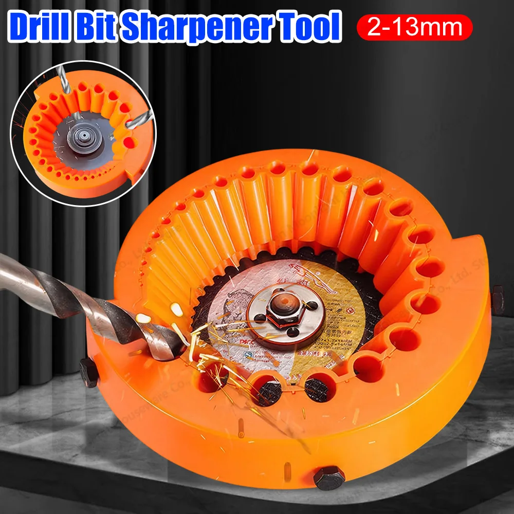 Drill Bit Sharpener Handheld Drill Bit Sharpening Attachment Multi-Size Precision Guide Tool 2-13mm for Grinding Drill Bits