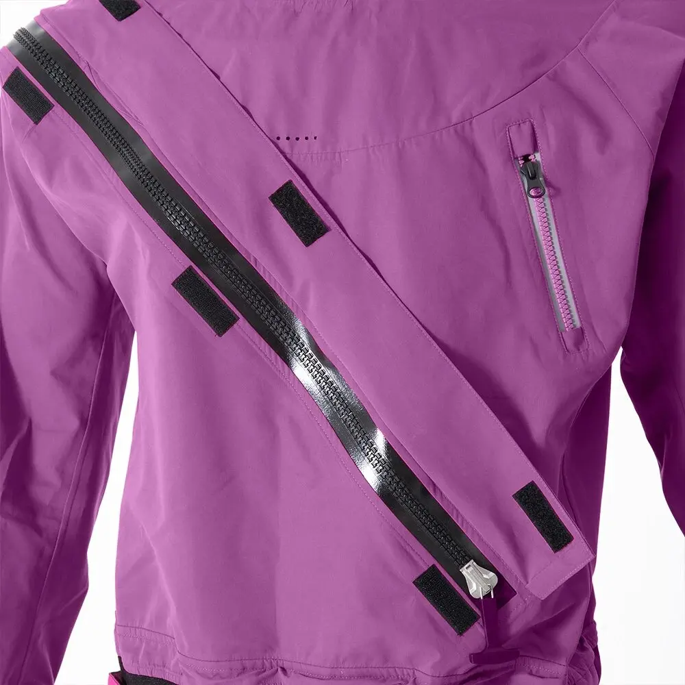 Women's classic purple kayak dry diving suit 160D Taslon waterproof white water sportswear surfing rafting diving jumpsuit, 4