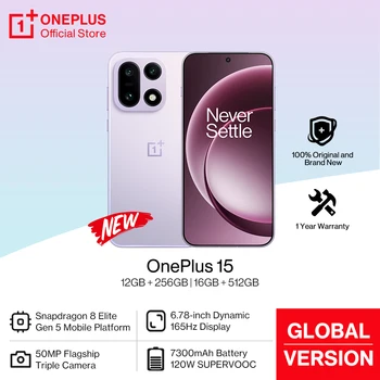 2025 New OnePlus 15 Global Version Smartphone Snapdragon 8 Elite Gen 5 165Hz Display 7300mAh Battery 120W SUPERVOOC Charge 1
