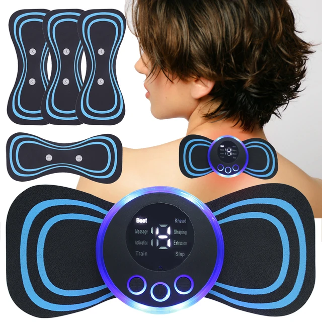 Portable Mini Electric Neck Back Massager Ems Cervical Patch Relief Pain