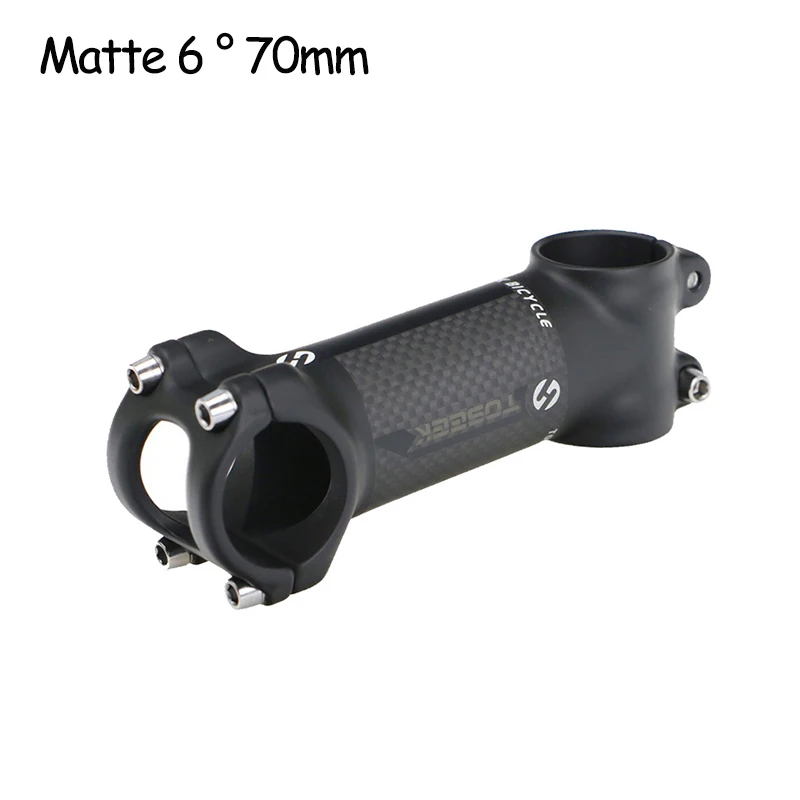 Tige de Vélo Noire Mate en Carbone 6/17 Degrés Tige de Guidon 31.8mm