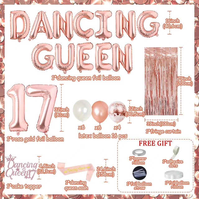  17 Birthday Decorations For Girls- Gift For 17 Year