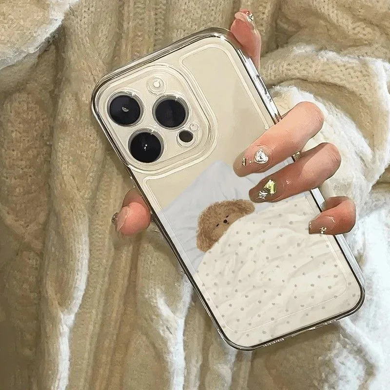 Adorable Cartoon Cat Dog Couple Soft Phone Case Cover