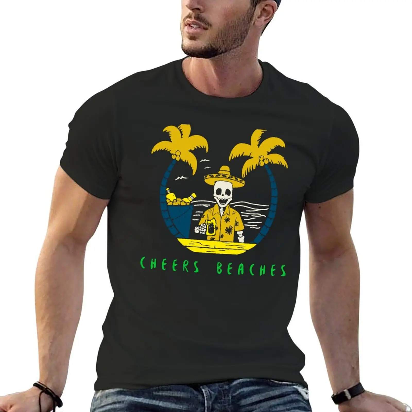 

CHEERS BEACHES T-Shirt animal prinfor boys blanks quick-drying basketball graphic tees clothing for men