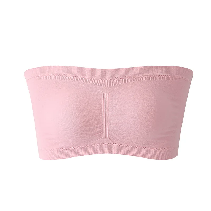 Women's Bra Plus Size Strapless Bra Thin Removable Chest Cushion Top Stretchy Seamless Invisible S-6XL women bra set