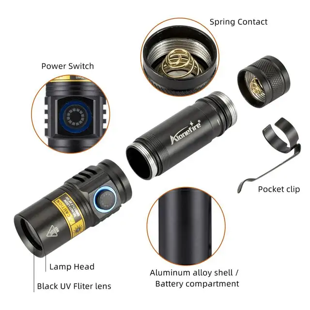 Unveil the unseen with the 365nm UV LED flashlight