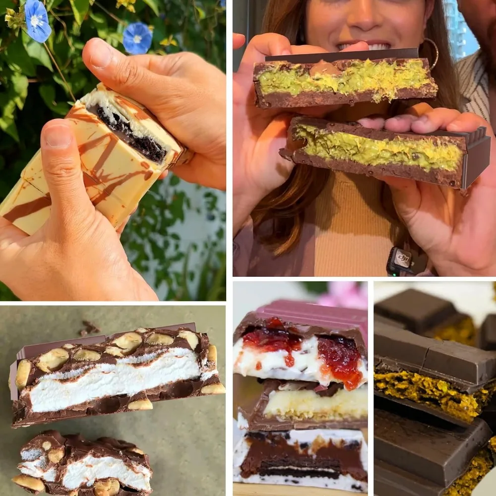 Silicone Chocolate Bar Mold for Making Fondant Coffee 6-hole Candy Mold Easy Release Non-Stick for Protein Energy Baking Mold