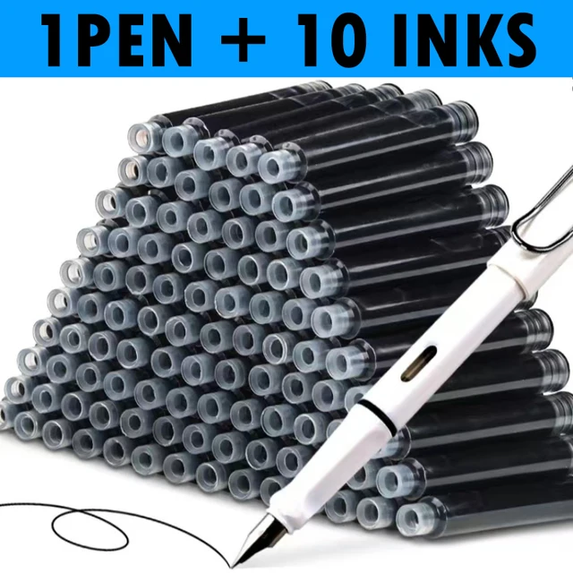 11PCS Fountain Pen Set Replaceable Calligraphy Multifunction Pens For Writing 0.38mm Supply Stationery Office School Supplies
