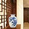 Elegant Jingdezhen Blue and White Porcelain Vases Fine Bone China Vase Peony Decorated High Quality Ceramic Vase 5